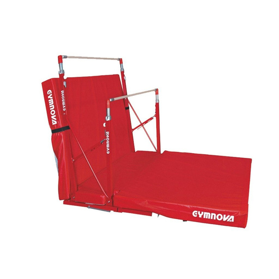 Compact asymmetric bars - fixed feet - with transport trolley and folding mat (3357)