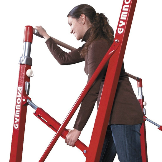 Compact asymmetric bars - folding feet - with transport trolleys (3345)