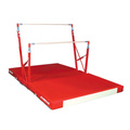 Compact asymmetric bars - fixed feet - with transport trolley and folding mat (3357)