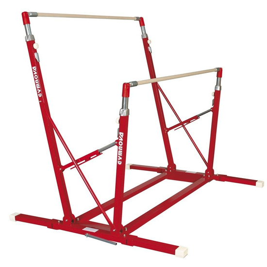 Compact asymmetric bars - folding feet - with transport trolleys (3345)